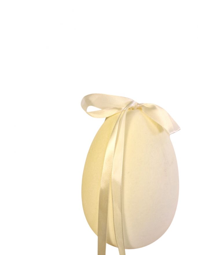 PISANKA JAJKO FLOKOWANE / WELUR model III - kremowe