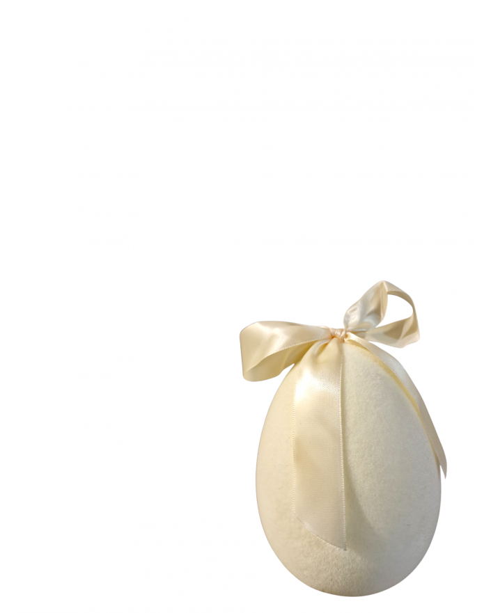 PISANKA JAJKO FLOKOWANE / WELUR model IV - kremowy