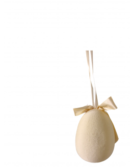 PISANKA JAJKO FLOKOWANE / WELUR model V - kremowy