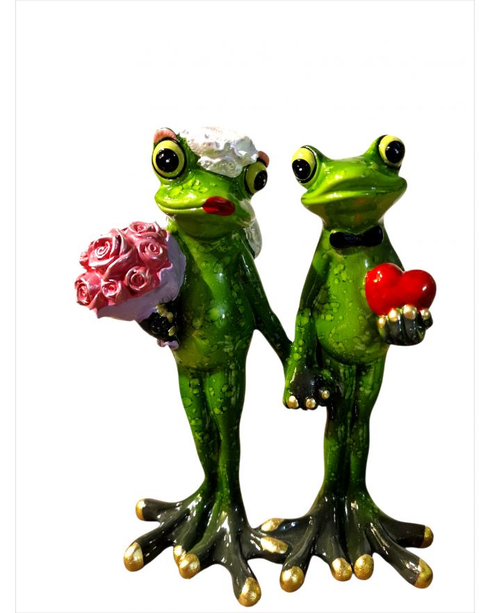 FIGURA CERAMICZNA - ŻABA ŻABKA - para młoda model II