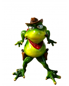 FIGURA CERAMICZNA - ŻABA ŻABKA WESTERN - KOWBOJ COWBOY