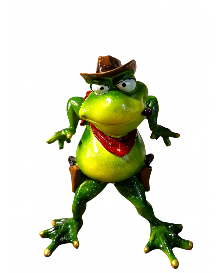 FIGURA CERAMICZNA - ŻABA ŻABKA WESTERN - KOWBOJ COWBOY