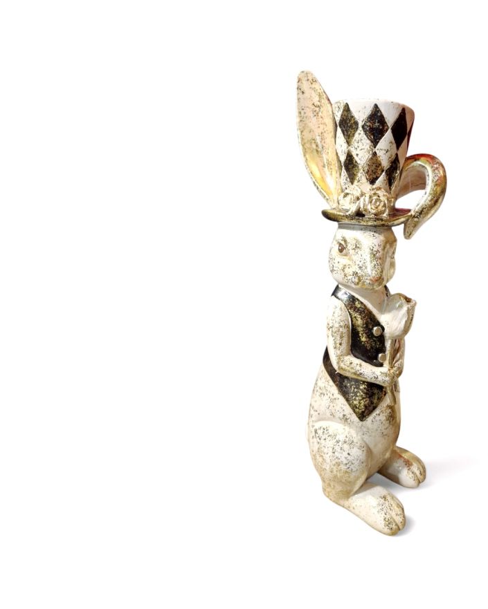 FIGURA DEKORACYJNA - ZAJĄC KRÓLIK W CYLINDRZE model III