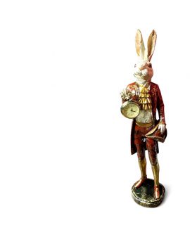 FIGURA OZDOBNA - ZAJĄC / KRÓLIK Z ZEGAREM model XIII