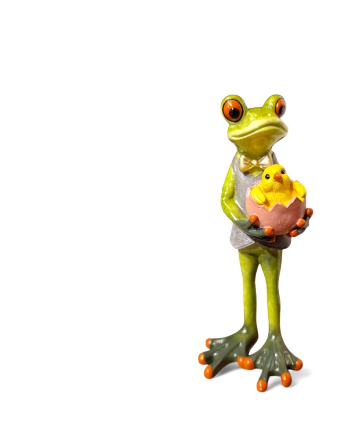 FIGURA CERAMICZNA - ŻABA / ŻABKA z pisklakiem