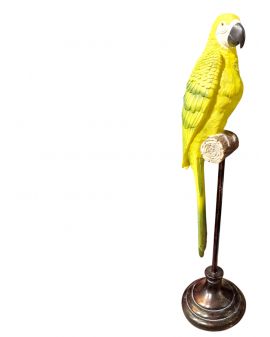 FIGURA DEKORACYNA - SIEDZĄCA NA PNIU ZIELONA PAPUGA model C