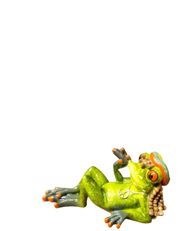FIGURA CERAMICZNA - LEŻĄCA ŻABA / ŻABKA REGGAE model I