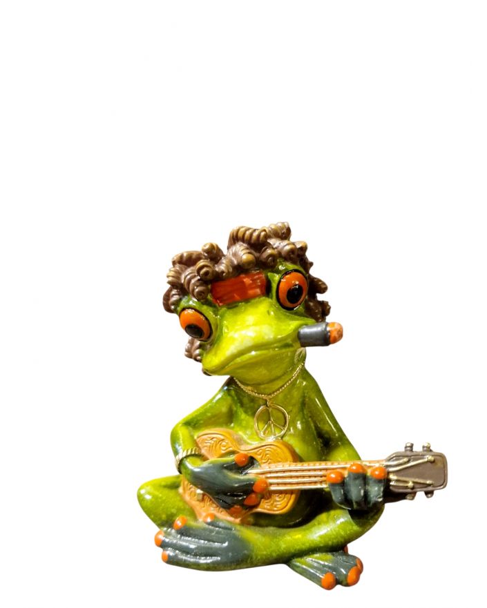 FIGURA CERAMICZNA - LEŻĄCA ŻABA / ŻABKA REGGAE model II