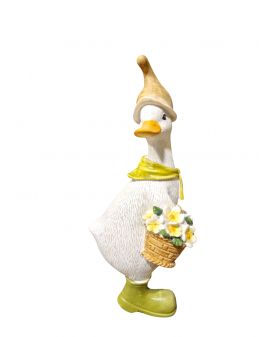 FIGURA OZDOBA - GĘŚ GĄSKA Z KOSZEM KWIATÓW model I