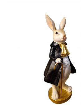 ZAJĄC / KRÓLIK WIELKANOCNY W PŁASZCZU Z LASKĄ