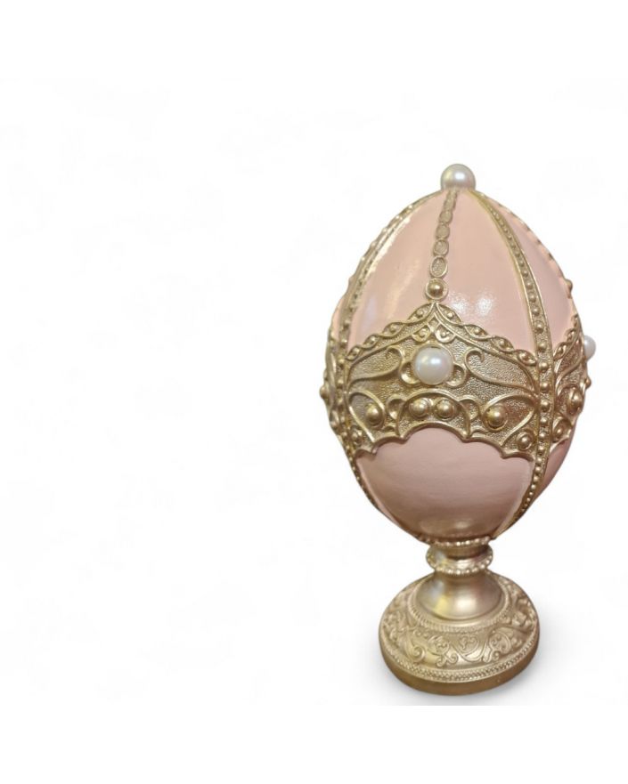 FIGURA WIELKANOCNA - ELEGANCKIE JAJKO PISANKA model I róż