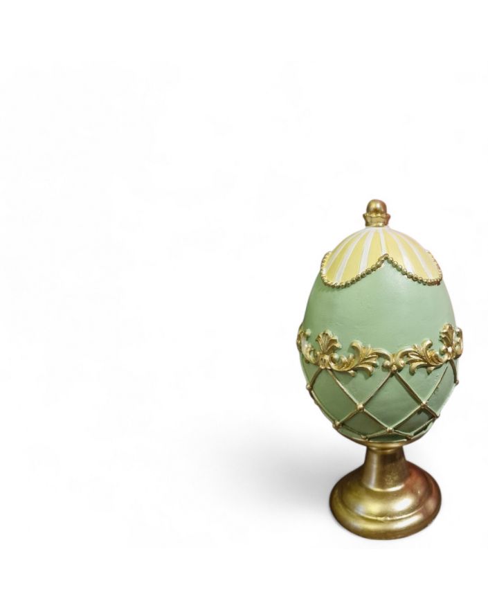FIGURA WIELKANOCNA - ELEGANCKIE JAJKO PISANKA model II zielono-żółte