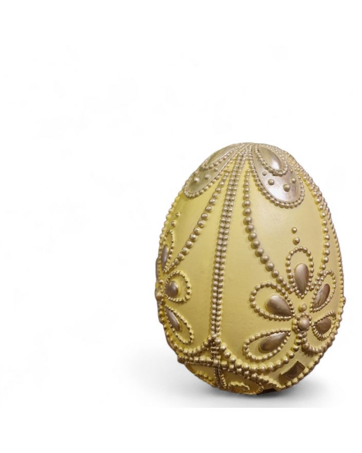 FIGURA WIELKANOCNA - ELEGANCKIE JAJKO PISANKA model III żółty