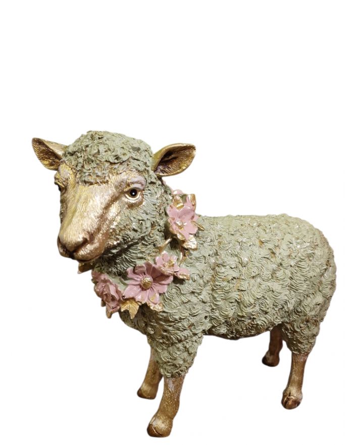 FIGURA WIELKANOCNA - OWCA OWIECZKA Z KWIATAMI model Ia