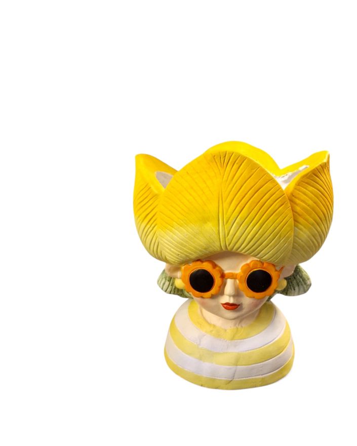 DONICA WAZON - KOBIETA KWIAT W OKULARACH żółta