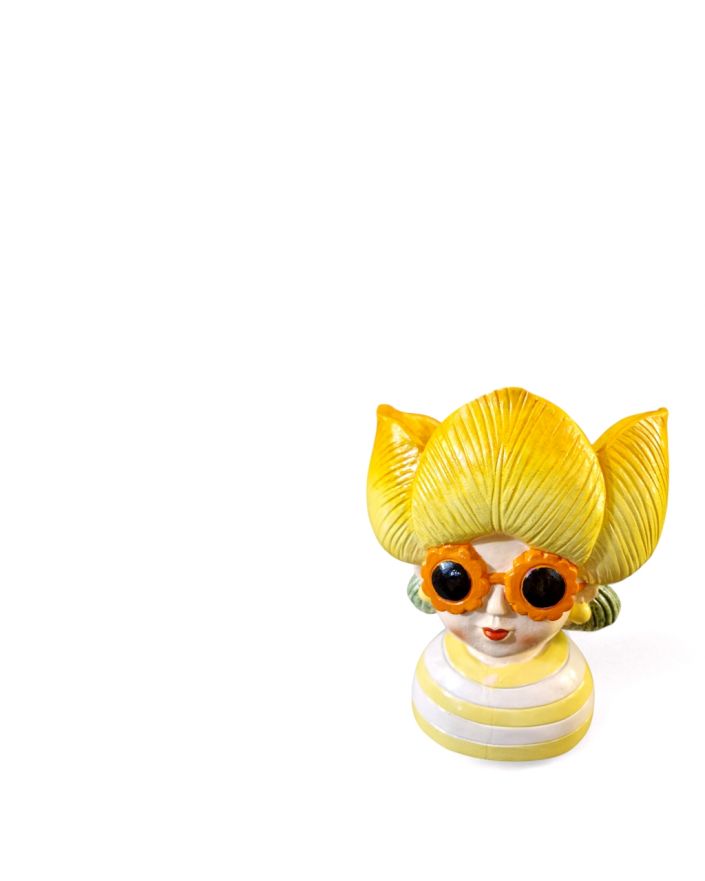 DONICA WAZON - MAŁA KOBIETA KWIAT W OKULARACH żółta