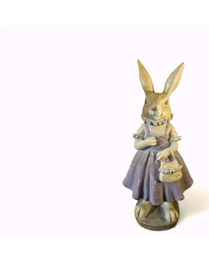 MAŁY ZAJĄC / KRÓLIK WIELKANOCNY W SUKIENCE Z TOREBKĄ model III