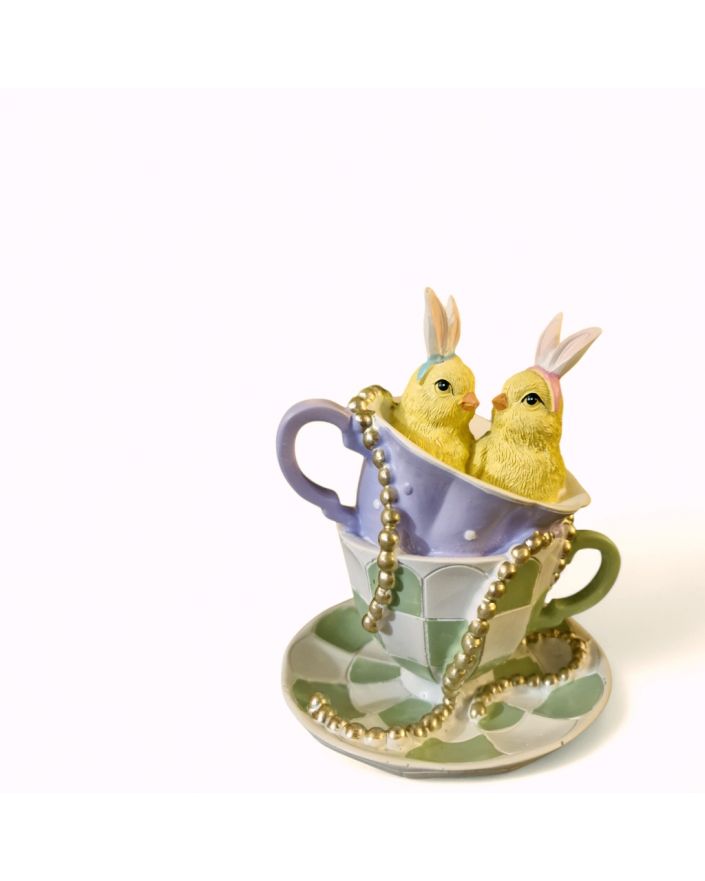 FIGURKA WIELKANOCNA - KURCZAKI w filiżance model I