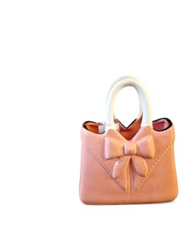 WAZON W KSZTAŁCIE TOREKI Z KOKARDĄ model I morelowy