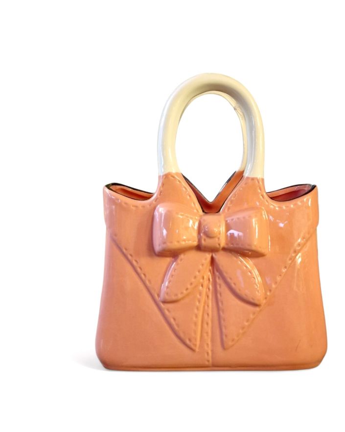 WAZON W KSZTAŁCIE TOREKI Z KOKARDĄ model II morelowy