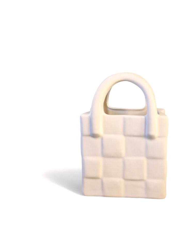 WAZON W KSZTAŁCIE TOREKI PLECIONKA model III biały