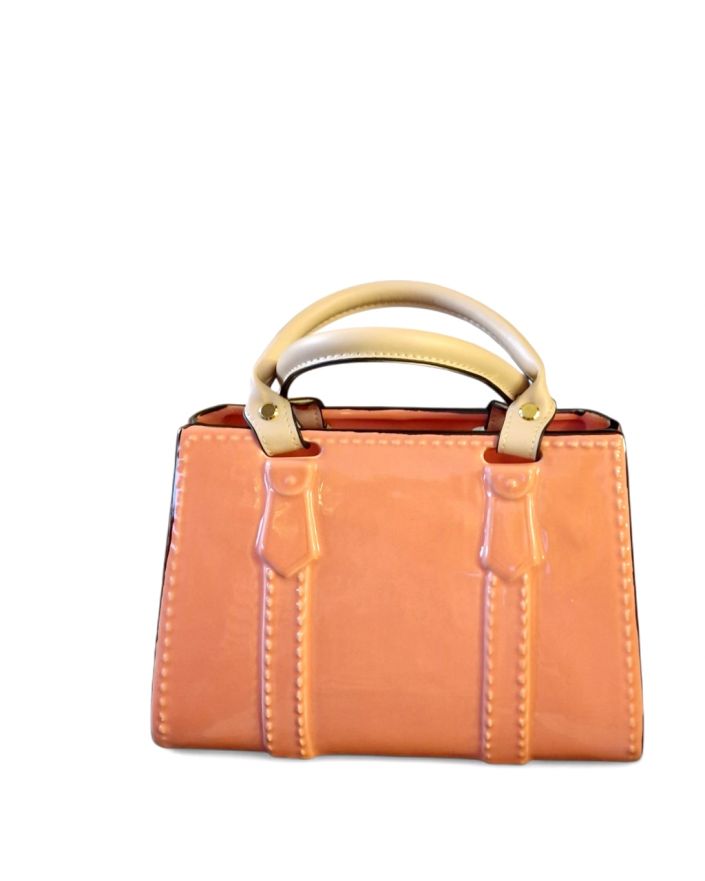 WAZON W KSZTAŁCIE TOREKI ZE SKÓRZANYMI USZAMI model IV różowy