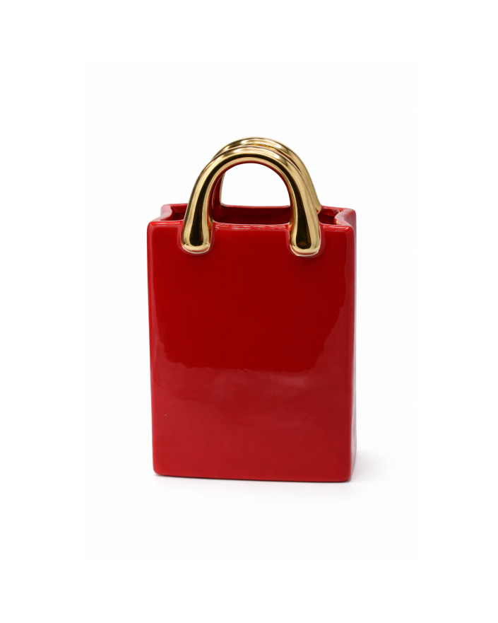 WAZON W KSZTAŁCIE TOREKI model VI czerwona ze złotymi uchwytami