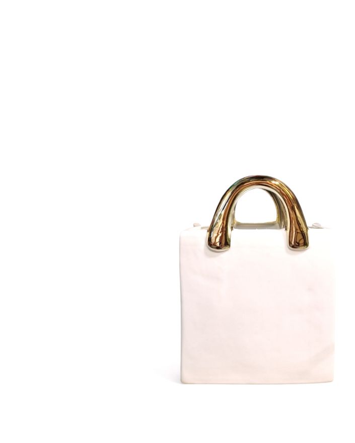 WAZON W KSZTAŁCIE TOREKI model VIa biała ze złotymi uchwytami