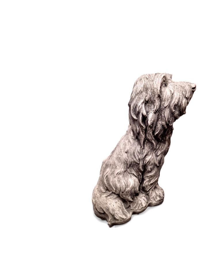 FIGURA BETONOWA - PIES PIESEK BEARDED COLLIE model I czarny