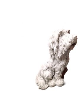 FIGURA BETONOWA - PIES PIESEK BEARDED COLLIE model I szary