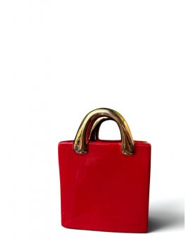 WAZON W KSZTAŁCIE TOREKI model VIa czerwona ze złotymi uchwytami