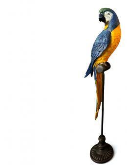 FIGURA DEKORACYNA - SIEDZĄCA NA PNIU PAPUGA - XL model D