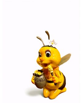 FIGURA CERAMICZNA - OSA PSZCZOŁA Z BECZKĄ MIODU model IV