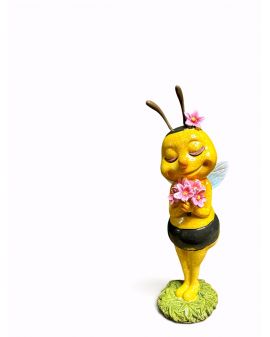 FIGURA CERAMICZNA - OSA PSZCZOŁA Z KWIATAMI model II