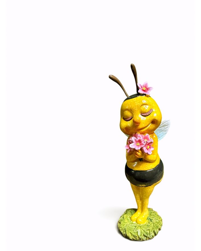FIGURA CERAMICZNA - OSA PSZCZOŁA Z KWIATAMI model II