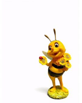 FIGURA CERAMICZNA - OSA PSZCZOŁA Z KWIATAMI model III