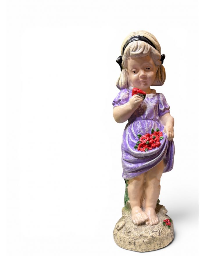 FIGURKA GIPSOWA - DZIEWCZYNKA Z KWIATAMI model II