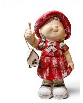 FIGURA GIPSOWA - DZIEWCZYNKA Z LATARENKĄ - Nel