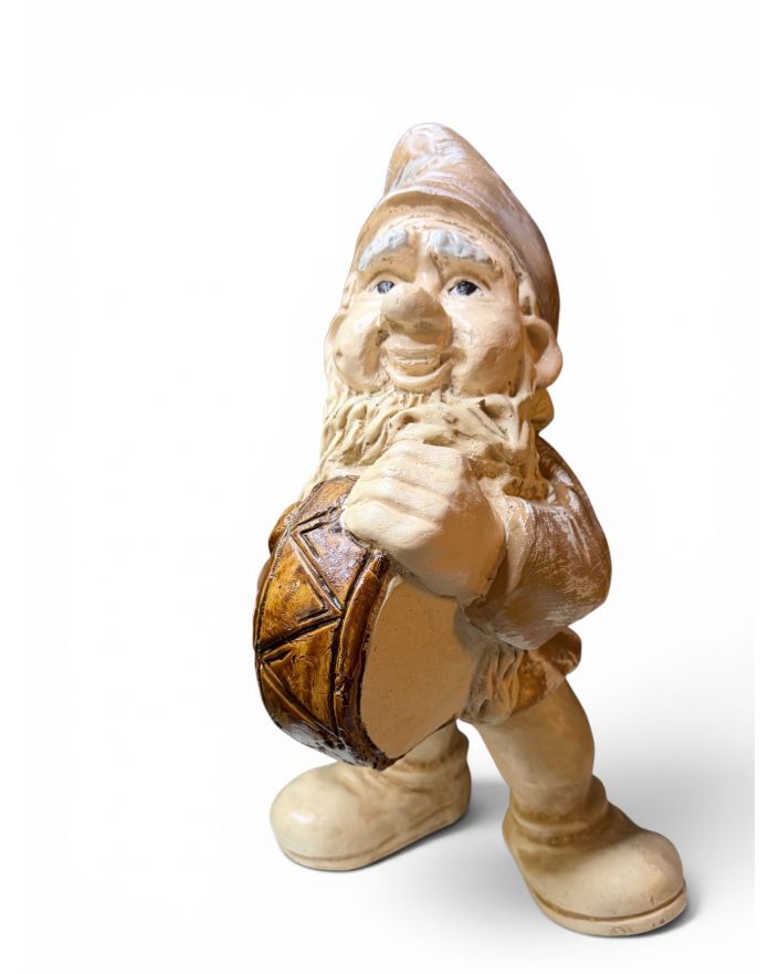 FIGURKA GIPSOWA - DUŻY SKRZAT KRASNAL Z BĘBNEM