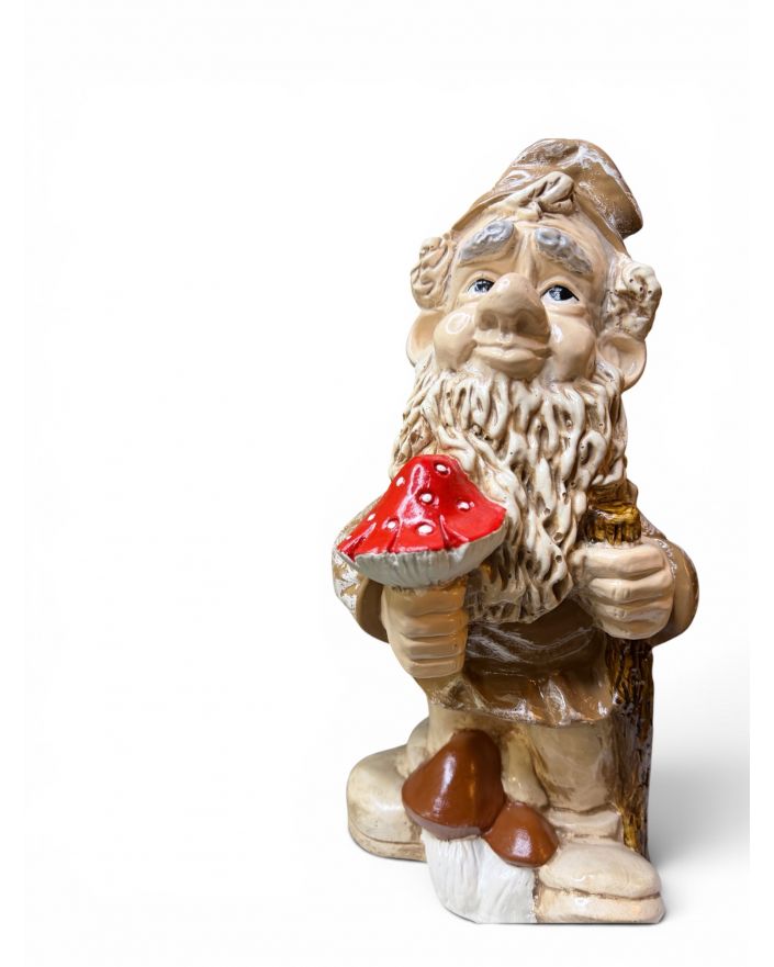 FIGURKA GIPSOWA - DUŻY SKRZAT KRASNAL Z MUCHOMOREM