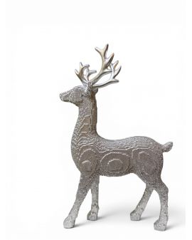 MAŁY STOJĄCY RENIFER / JELEŃ - srebrny model II