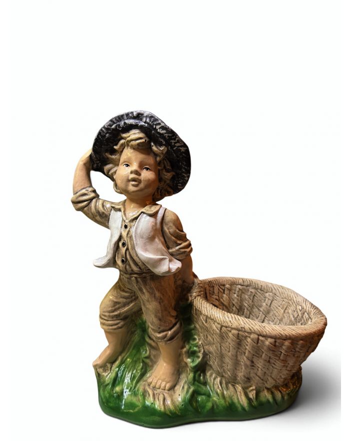 FIGURKA GIPSOWA - STAŚ Z KOSZEM